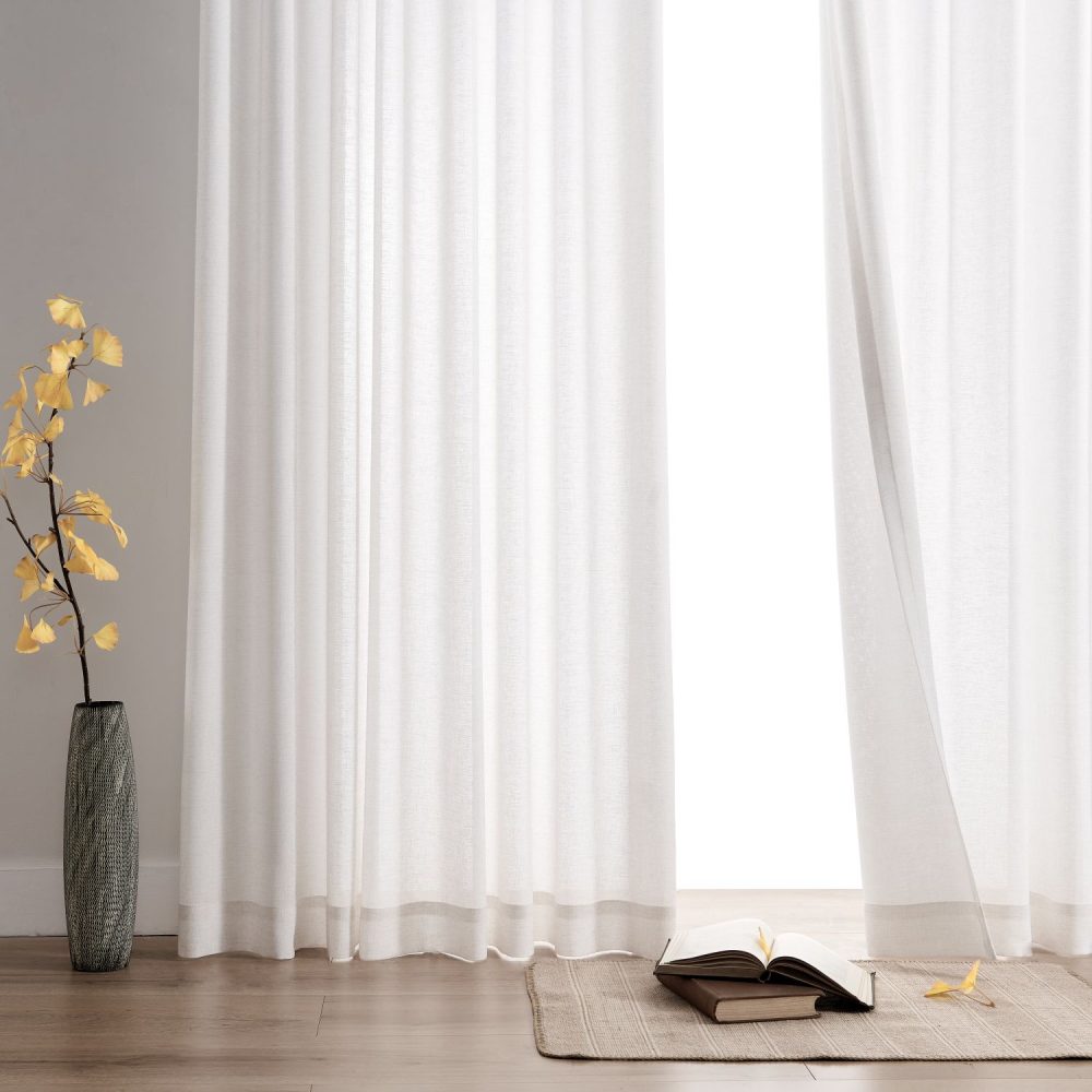Sharron Foil Stamping Linen Sheer Curtains
