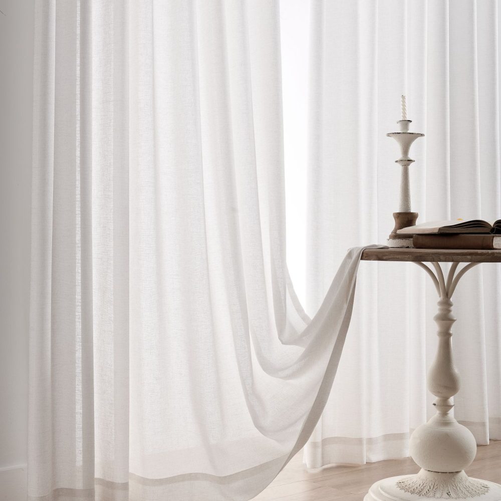 Sharron Foil Stamping Linen Sheer Curtains