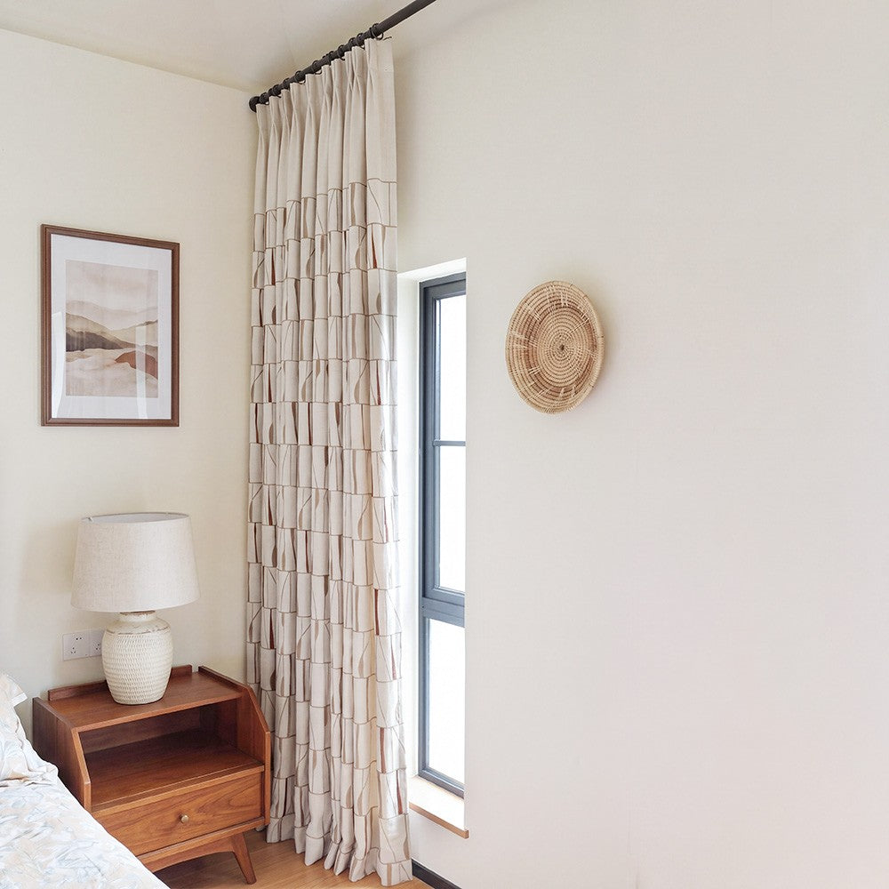 Sierra Organic Lines Embroidered Curtains