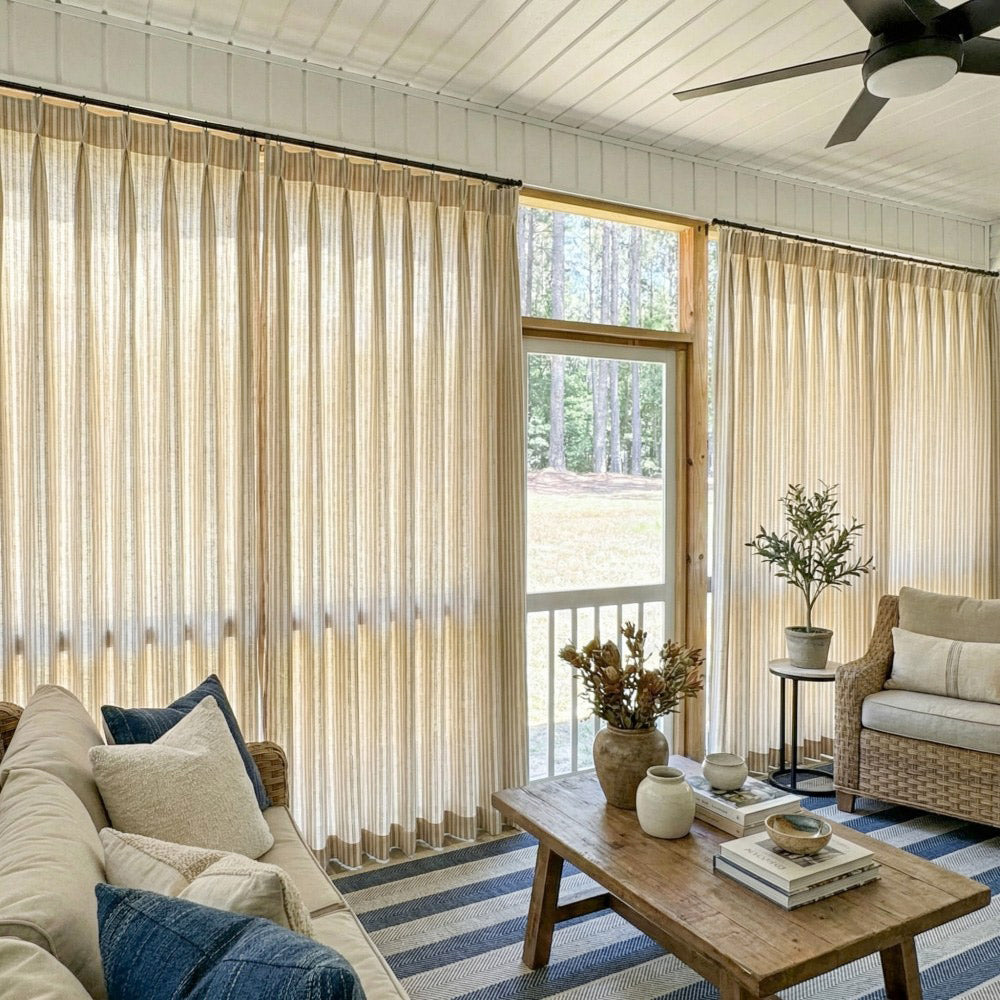 Simon Herringbone Textured Linen Cotton Curtains