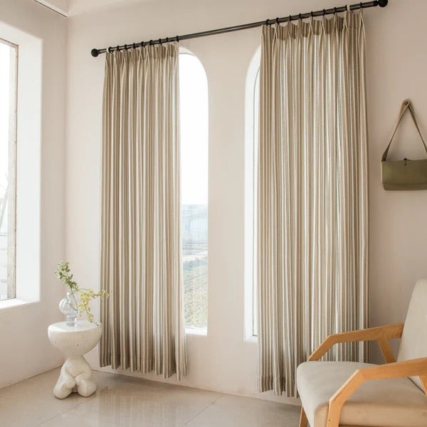 Simon Herringbone Textured Linen Cotton Curtains