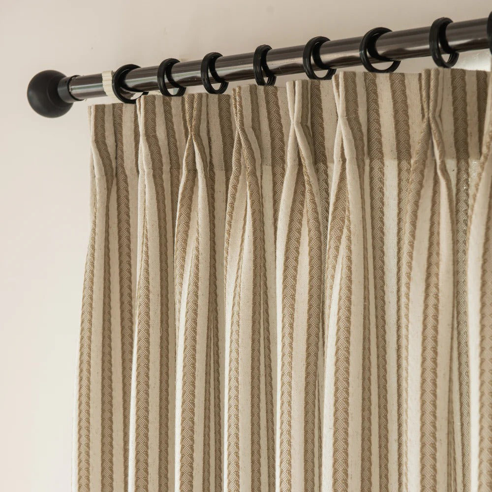 Simon Herringbone Textured Linen Cotton Curtains