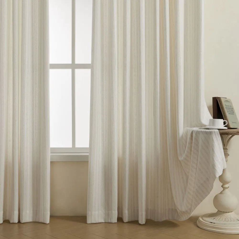 Simon Herringbone Textured Linen Cotton Curtains