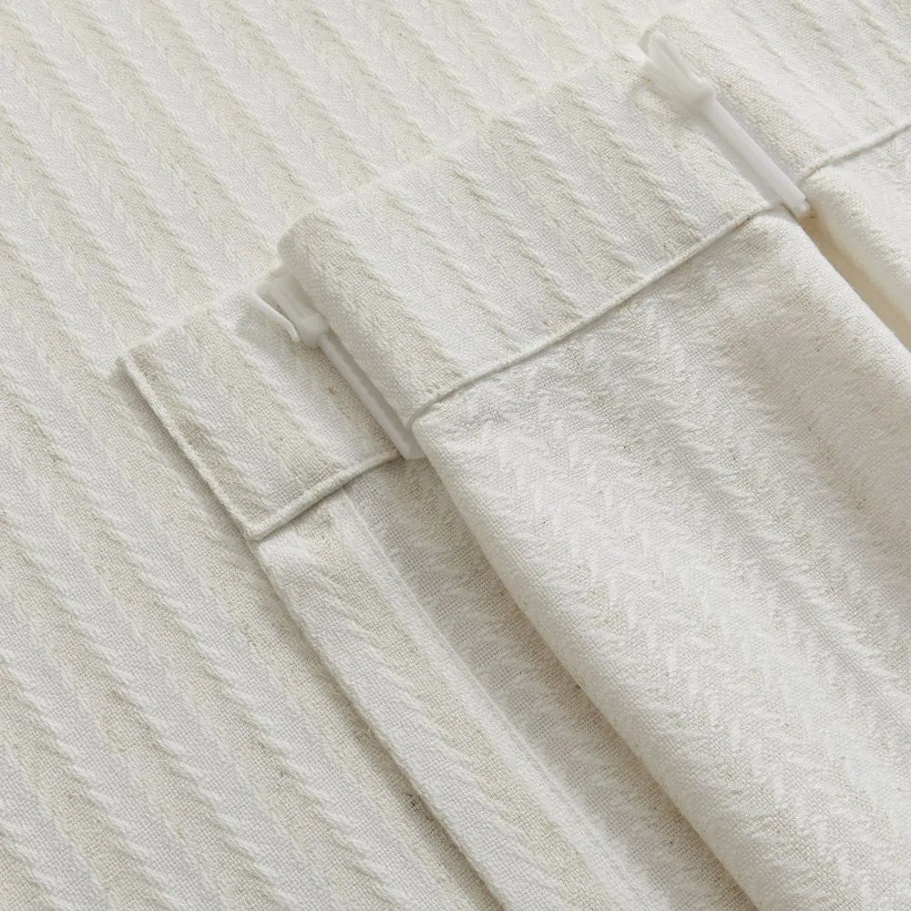 Simon Herringbone Textured Linen Cotton Curtains