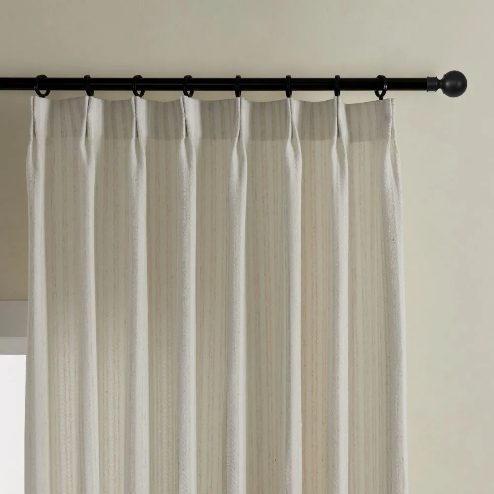 Simon Herringbone Textured Linen Cotton Curtains