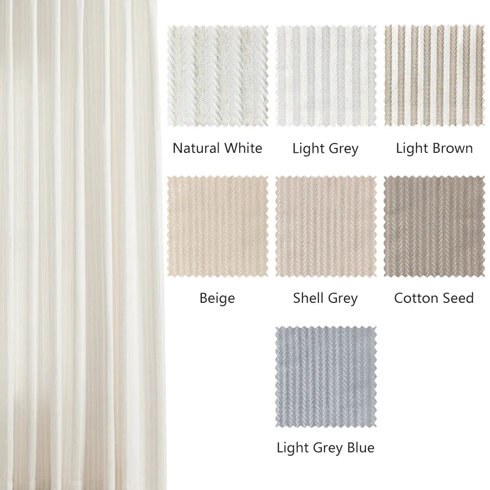 Simon Herringbone Textured Linen Cotton Curtains