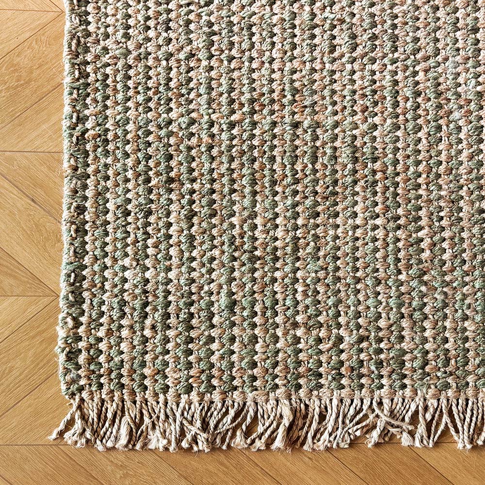 Sorrento Indian Handwoven Chunky Fringe Jute Rug