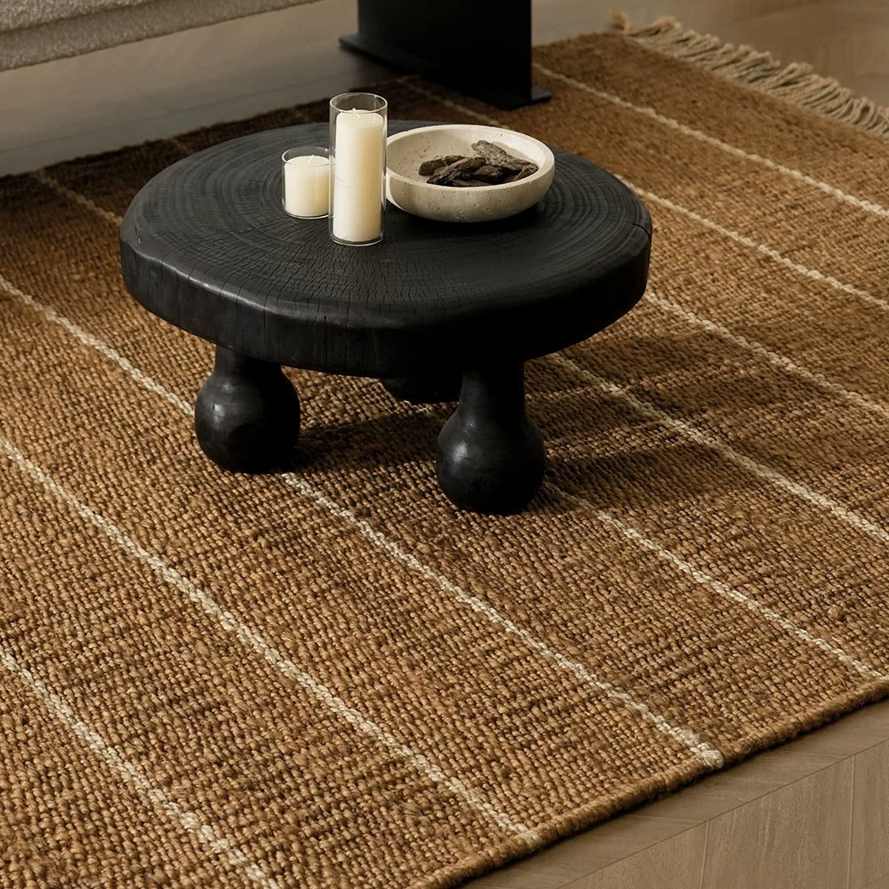 Sorrento Indian Handwoven Chunky Fringe Jute Rug