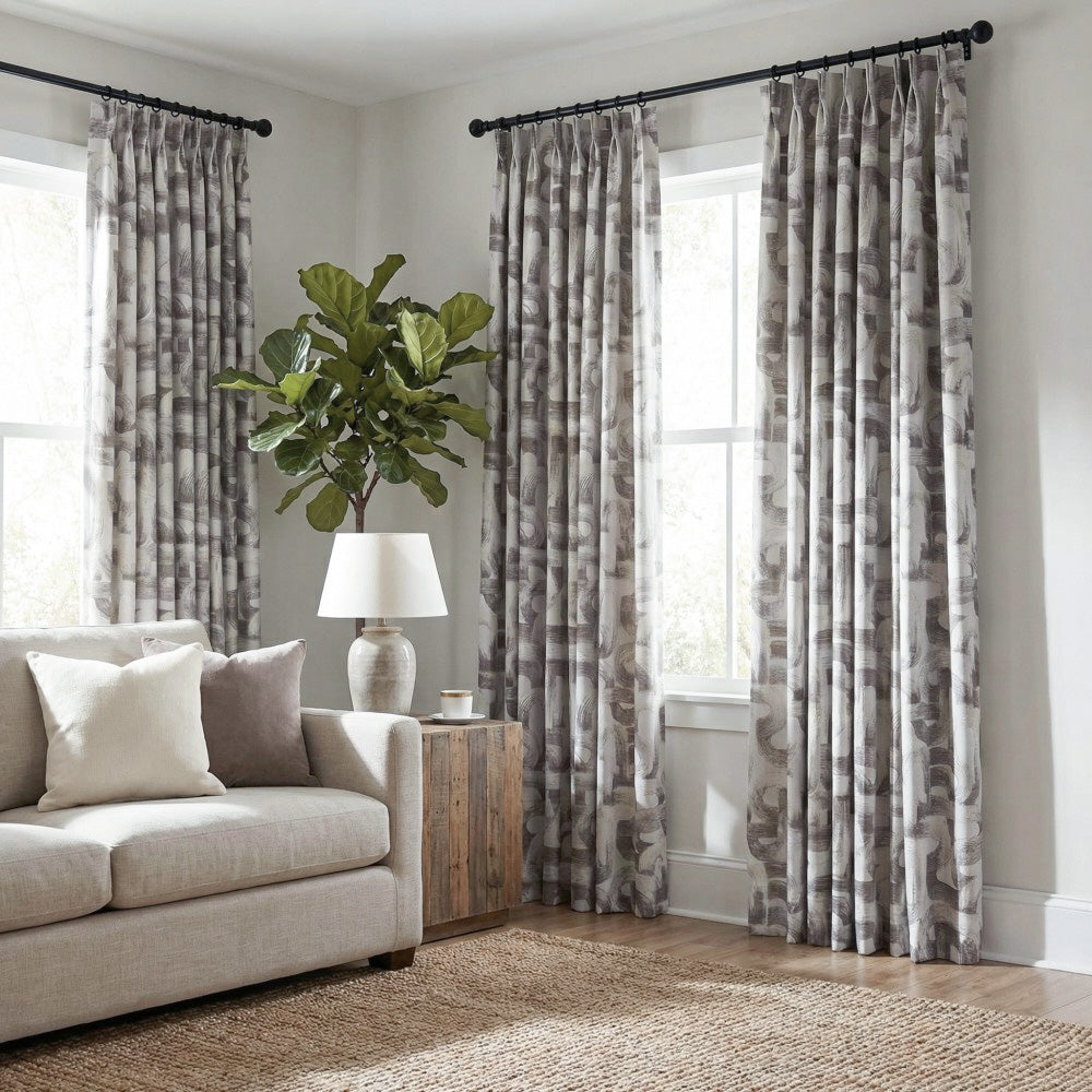 Stark Modern Abstract Geometric Curtains