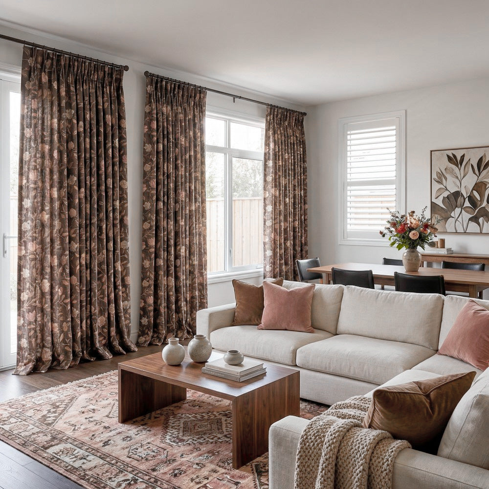 Stella Soft Autumn Floral Botanical Custom Curtains