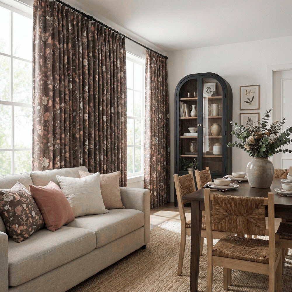 Stella Soft Autumn Floral Botanical Custom Curtains