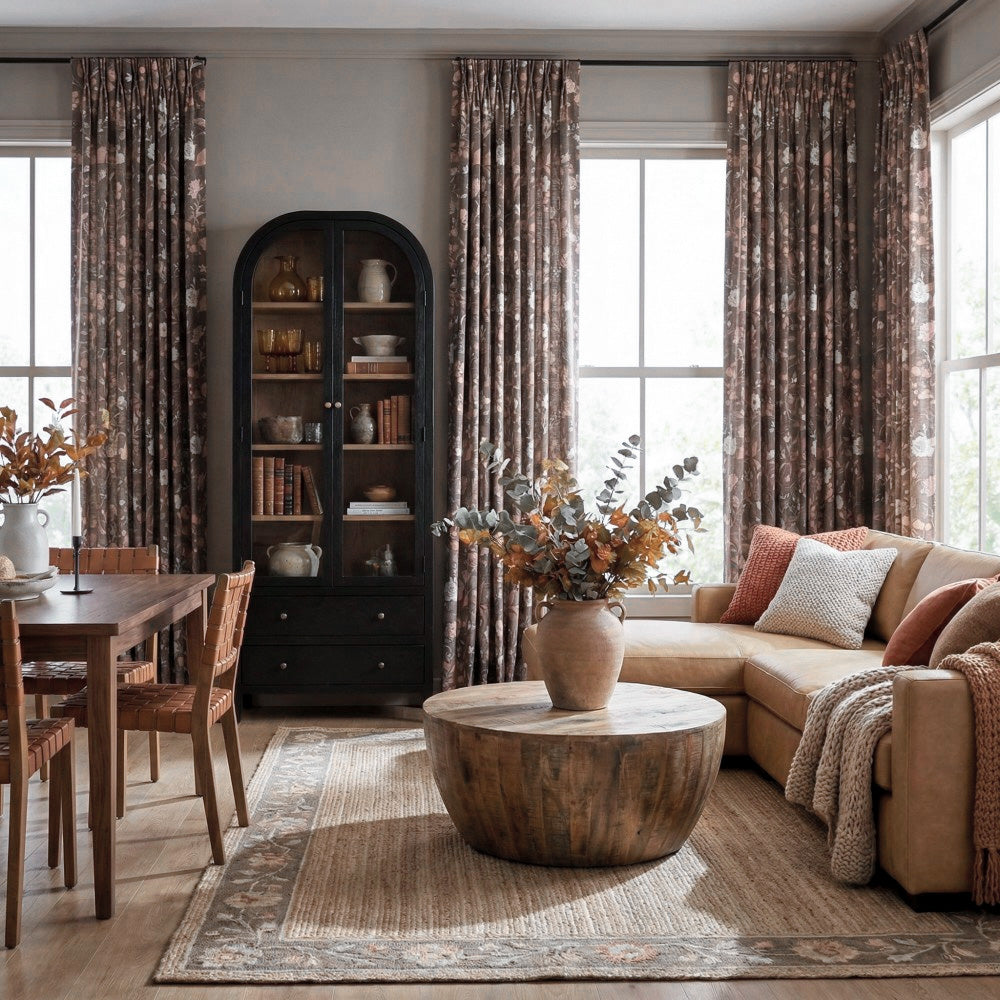 Stella Soft Autumn Floral Botanical Custom Curtains