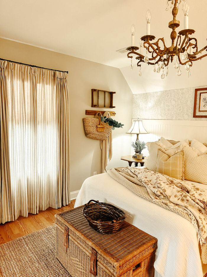 Striped Curtains natural cream linen curtains