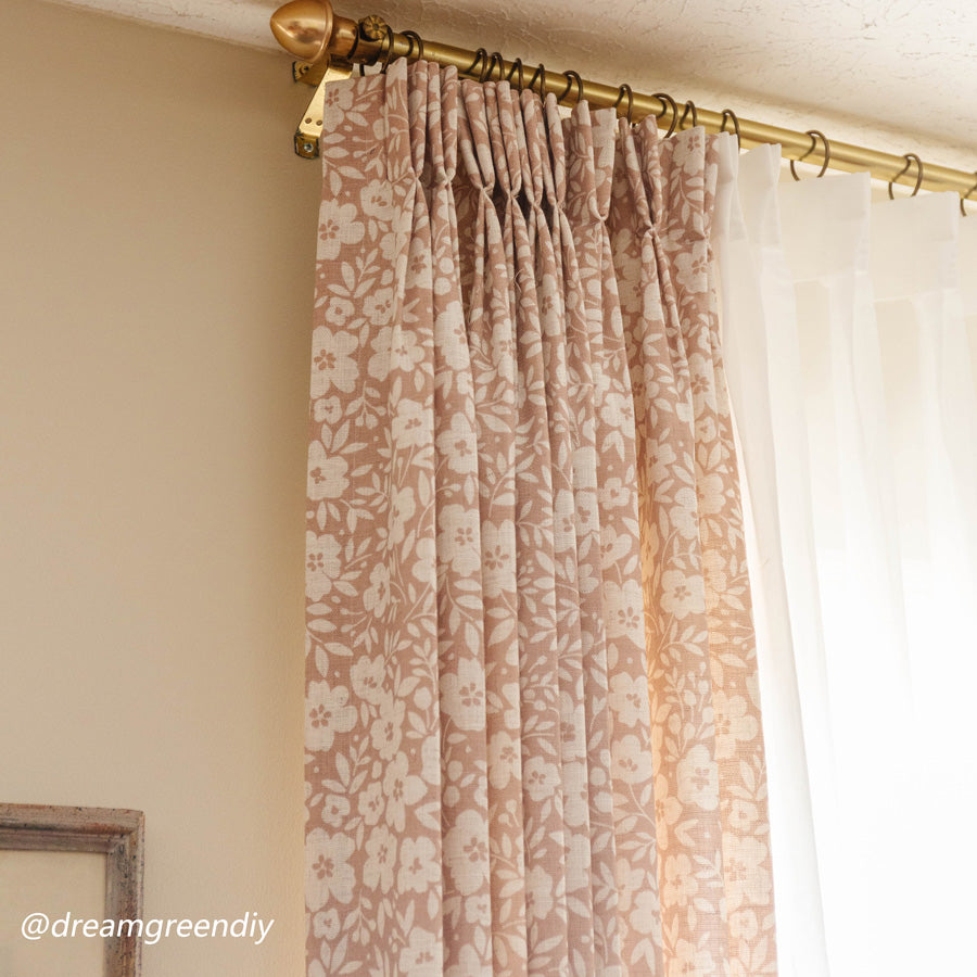 Susie Printed Ditsy Floral Linen Curtains