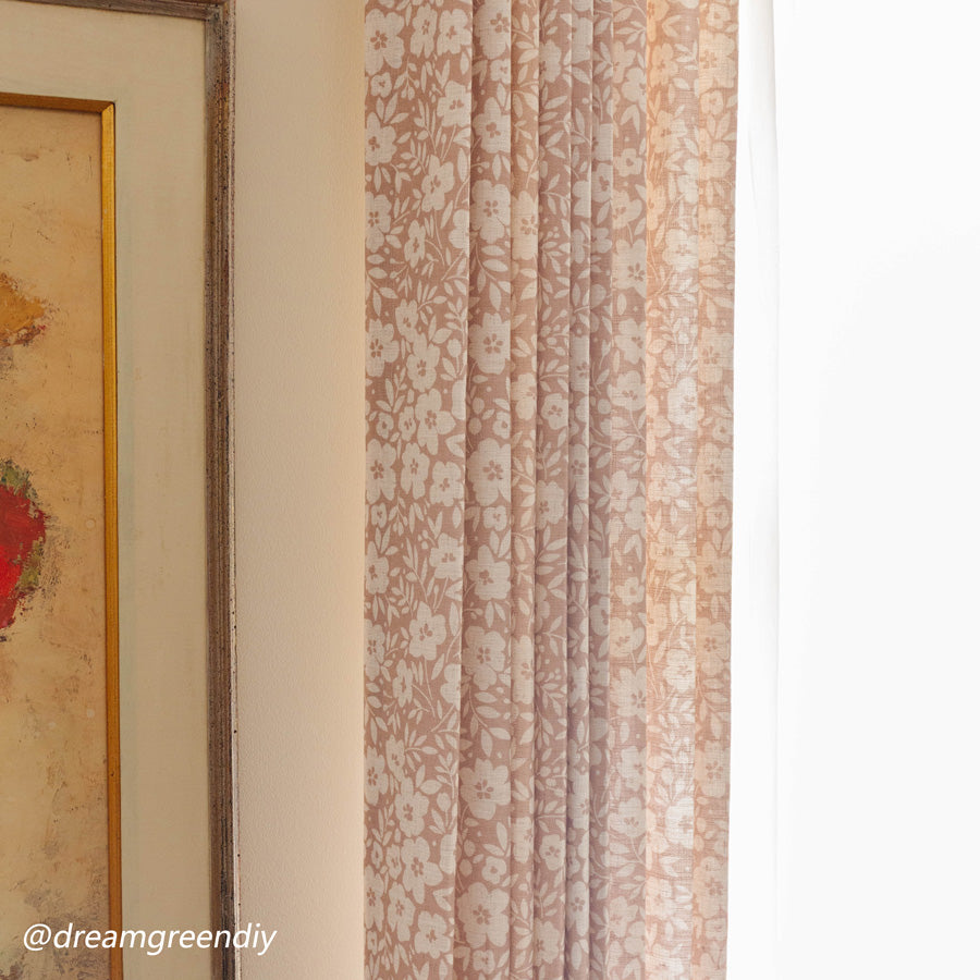 Susie Printed Ditsy Floral Linen Curtains