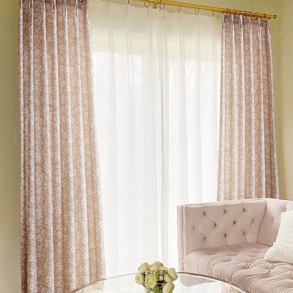 Susie Printed Ditsy Floral Linen Curtains