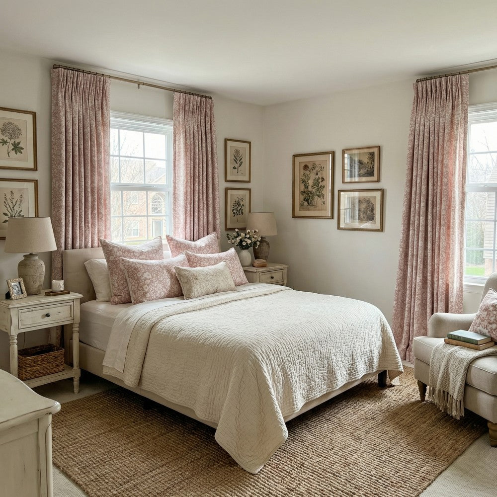 Susie Printed Ditsy Floral Linen Curtains