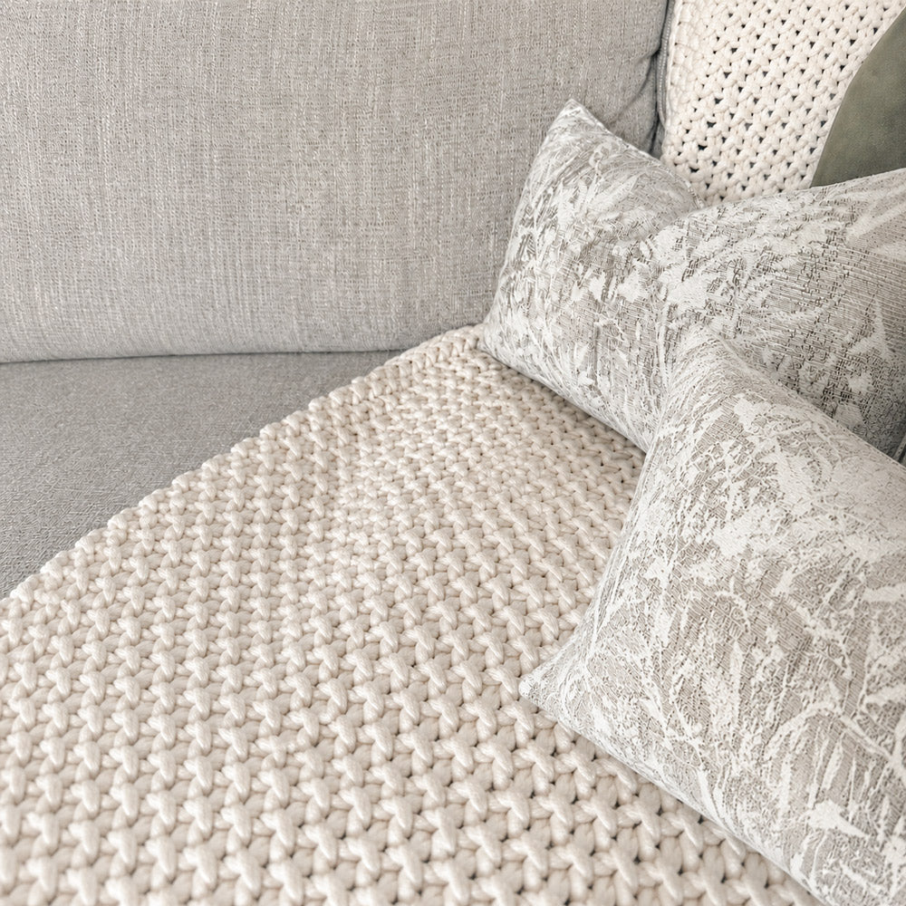 Housses de coussin jacquard motif feuillage Sylva
