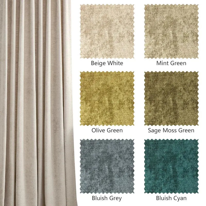 Tamaya Plain Woven Textured Cotton Curtains