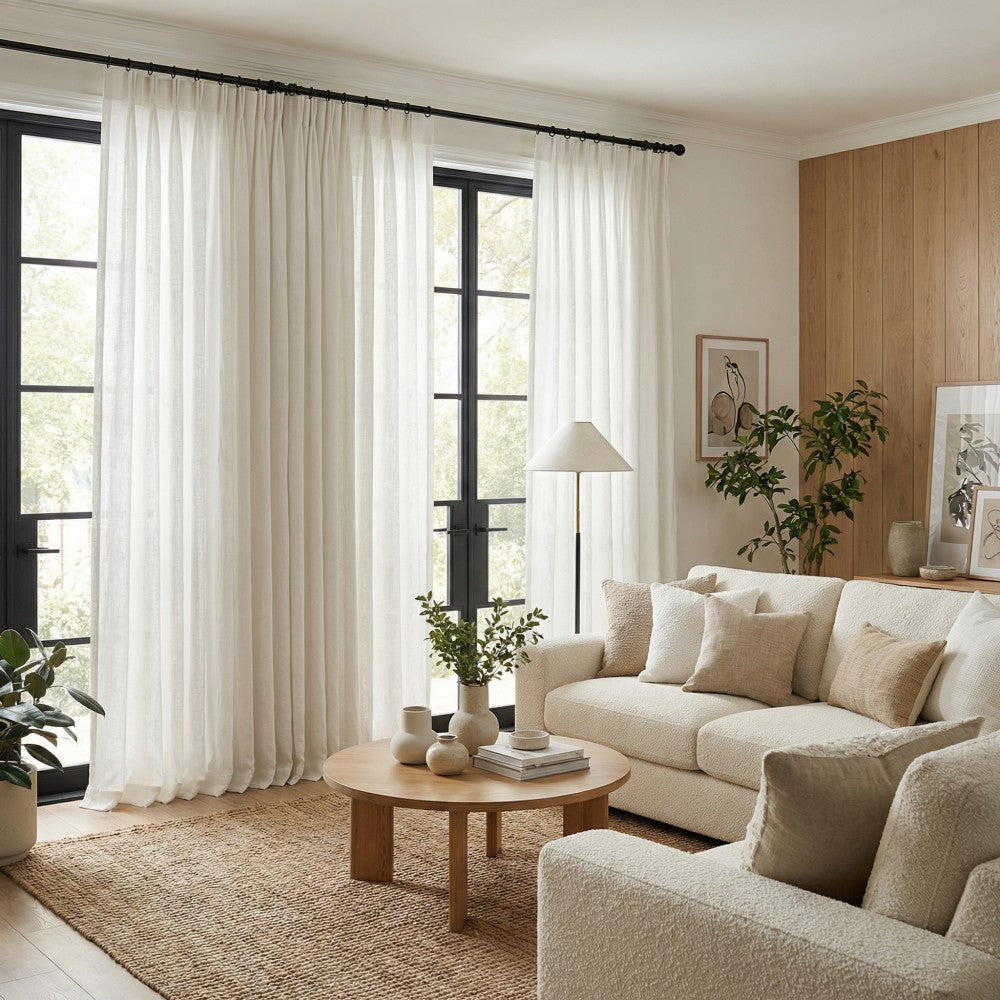 Tate Cotton Soft Semi Sheer Curtains