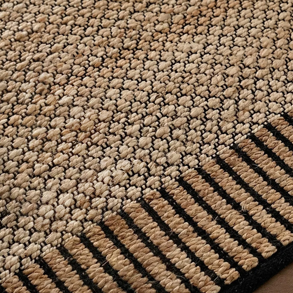Tavira Handwoven Black Border Jute Rug
