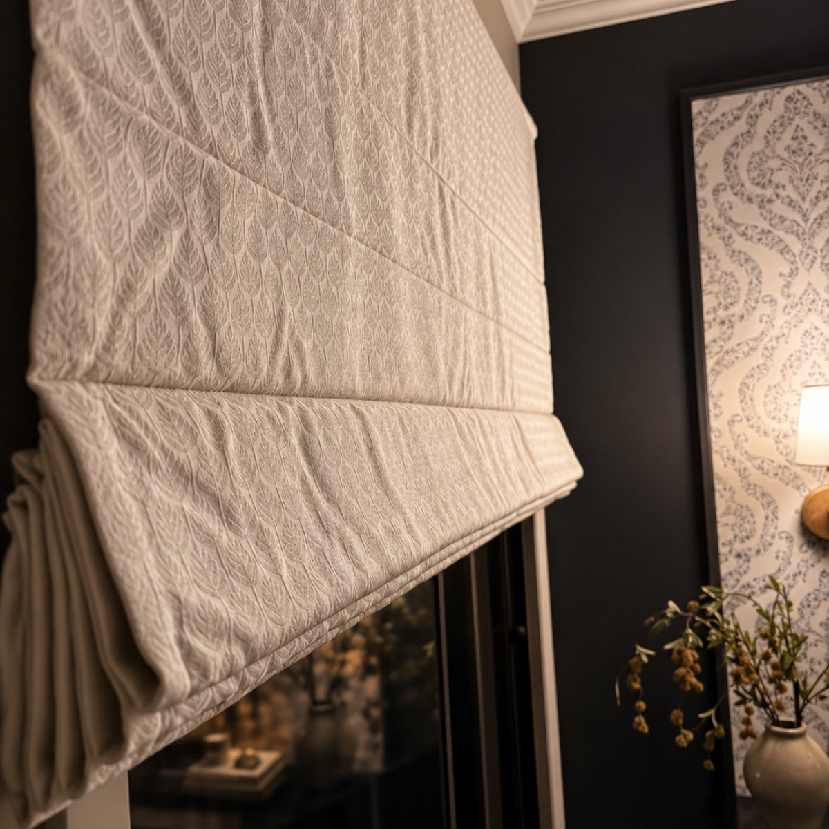 Teagan Wheat Textured Roman Shade