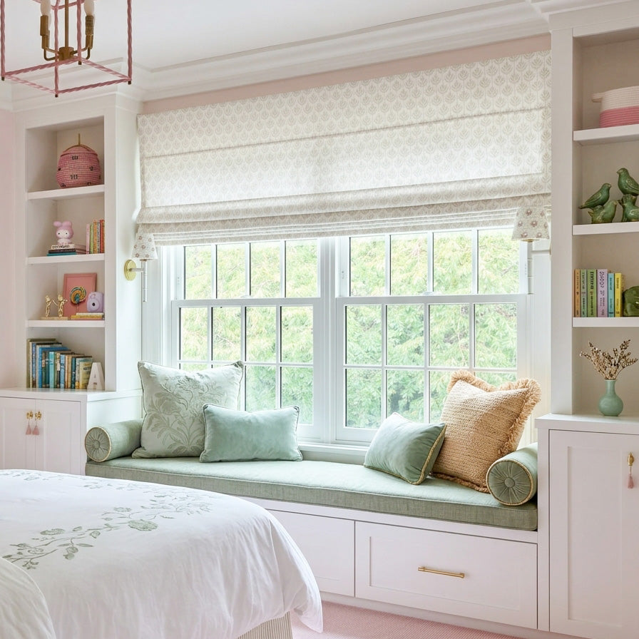 Teagan Wheat Textured Roman Shade