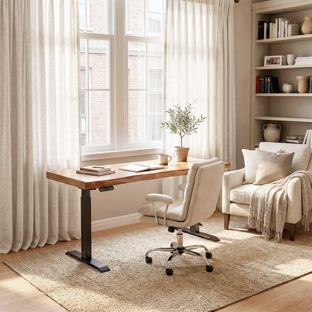 Teagan Subtle Floral Textured Linen Curtains