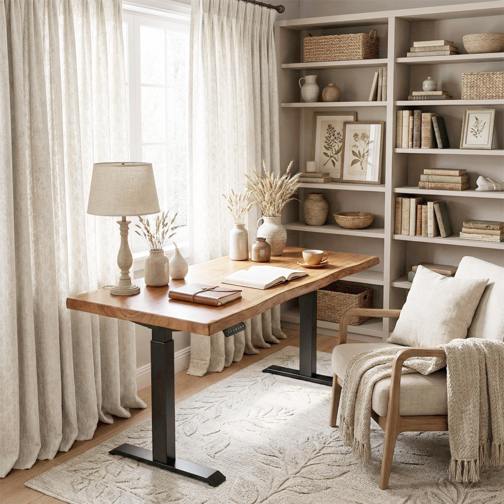 Teagan Subtle Floral Textured Linen Curtains