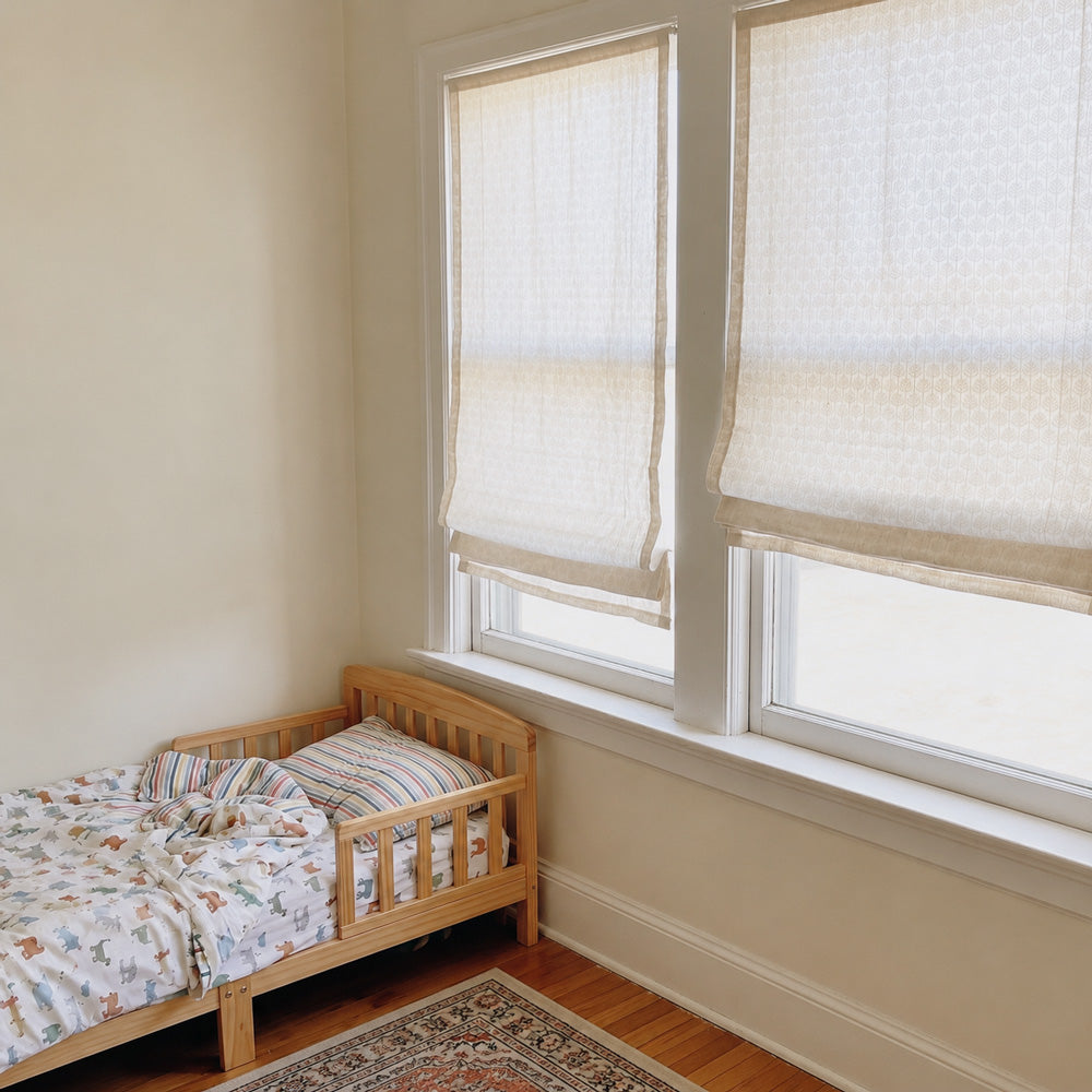 Teagan Wheat Textured Roman Shade