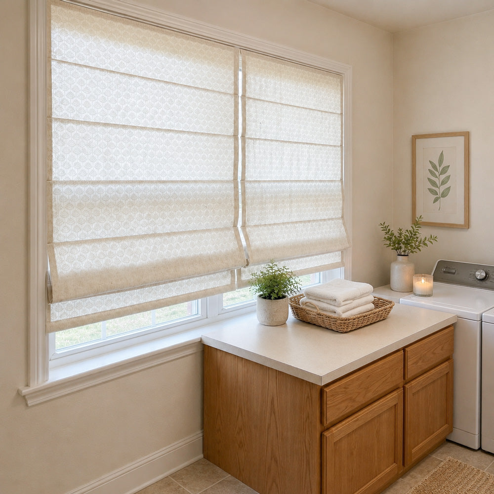 Teagan Wheat Textured Roman Shade