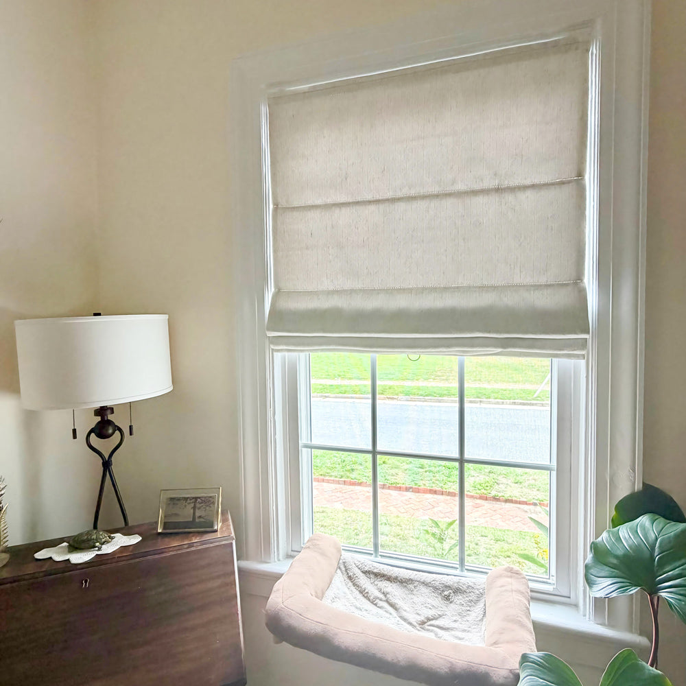 Teagan Wheat Textured Roman Shade