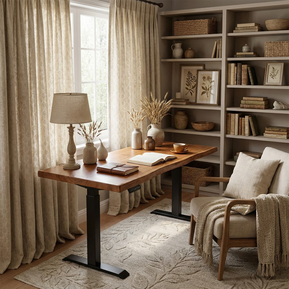 Teagan Subtle Floral Textured Linen Curtains