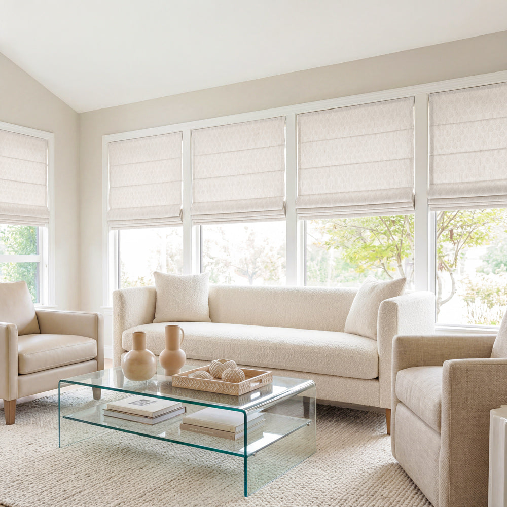 Teagan Wheat Textured Roman Shade