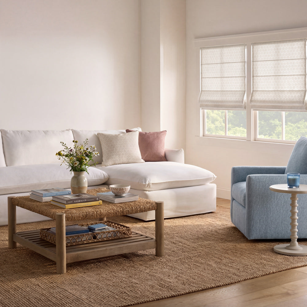 Teagan Wheat Textured Roman Shade