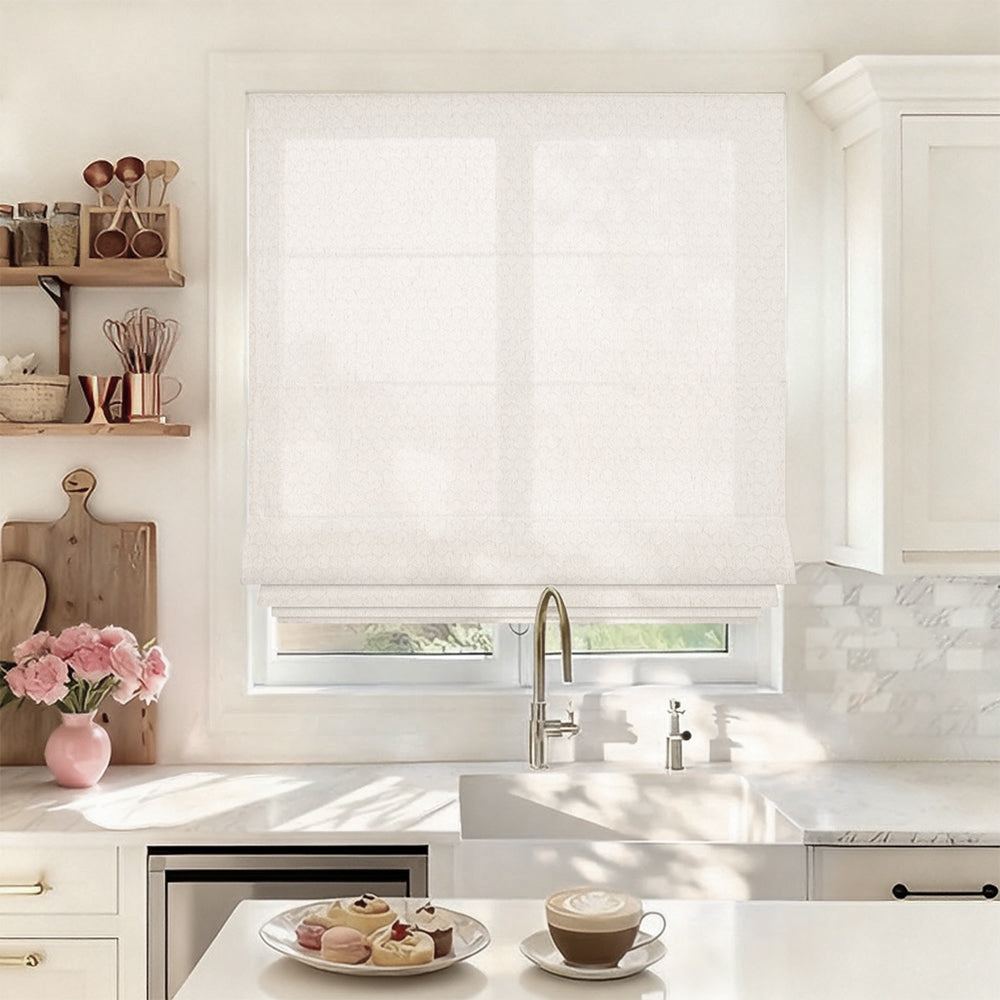 Teagan Wheat Textured Roman Shade