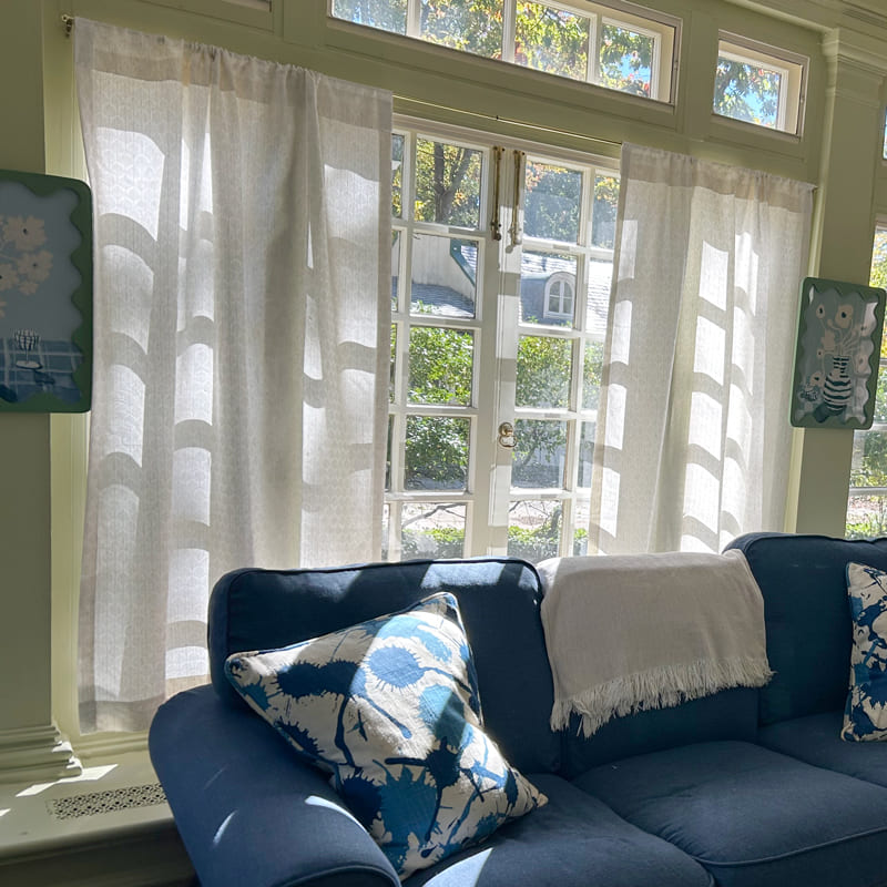 Teagan Subtle Floral Textured Linen Curtains