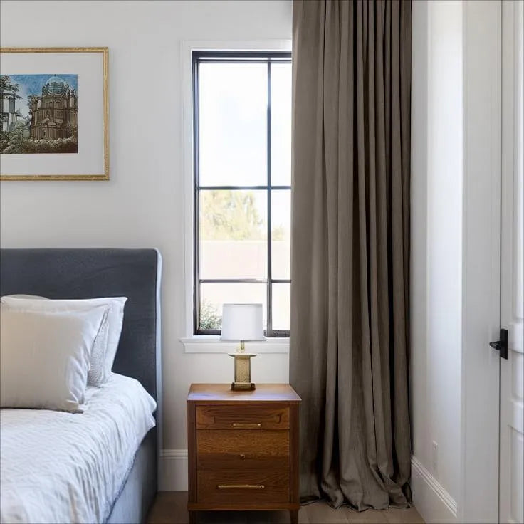 Toby Linen Texture 100% Blackout Curtains