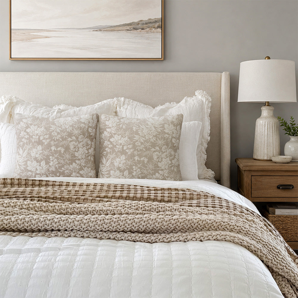 Taies d'oreiller Subtle Botanical Jacquard Vale