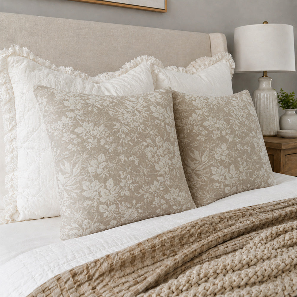 Taies d'oreiller Subtle Botanical Jacquard Vale