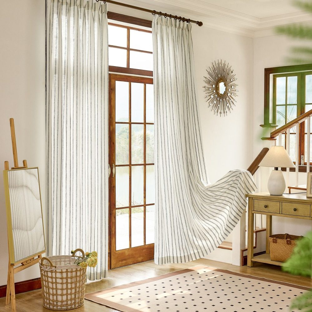 Voss Vertical Striped Pure Linen Curtains