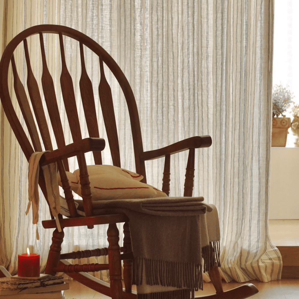 Voss Vertical Striped Pure Linen Curtains