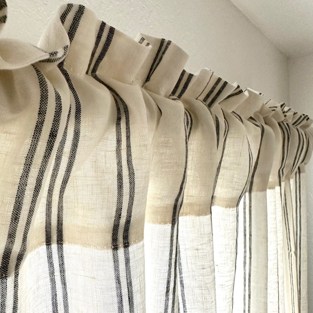 Voss Vertical Striped Pure Linen Curtains