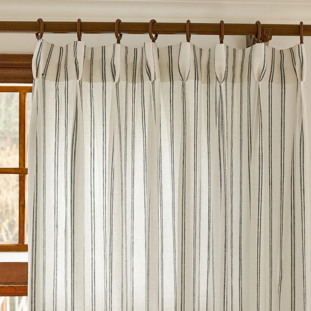 Voss Vertical Striped Pure Linen Curtains
