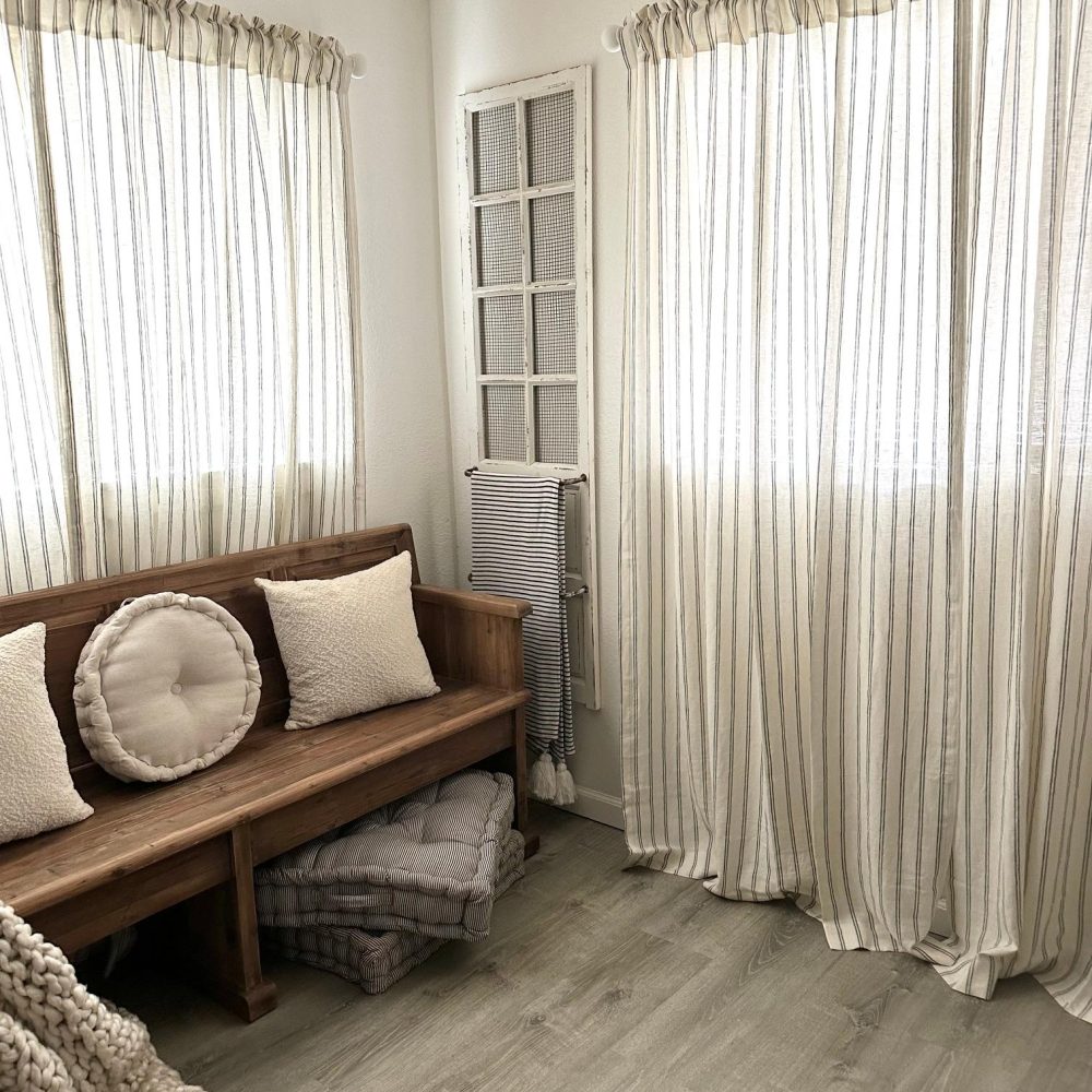 Voss Vertical Striped Pure Linen Curtains
