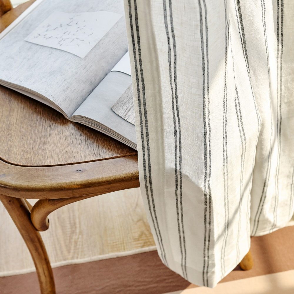 Voss Vertical Striped Pure Linen Curtains