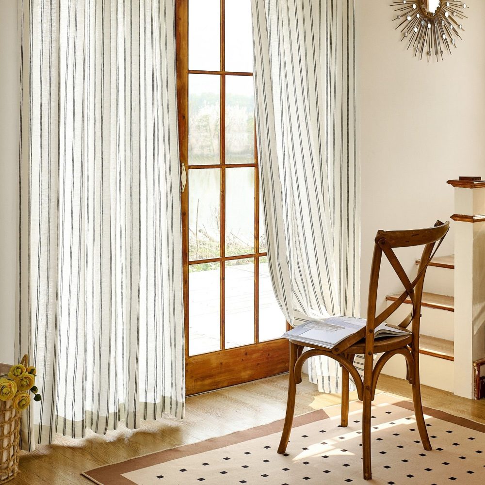 Voss Vertical Striped Pure Linen Curtains