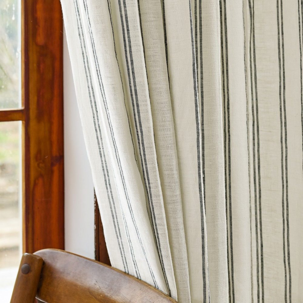 Voss Vertical Striped Pure Linen Curtains