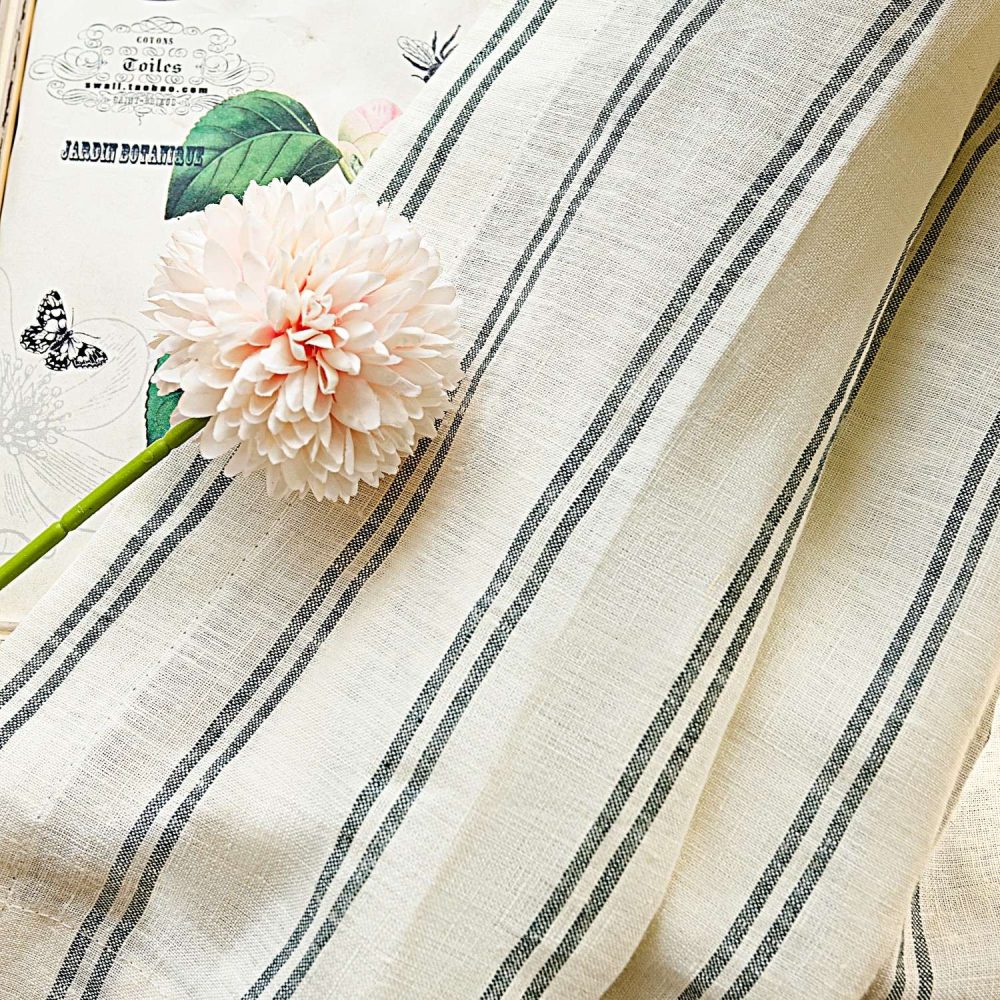 Voss Vertical Striped Pure Linen Curtains