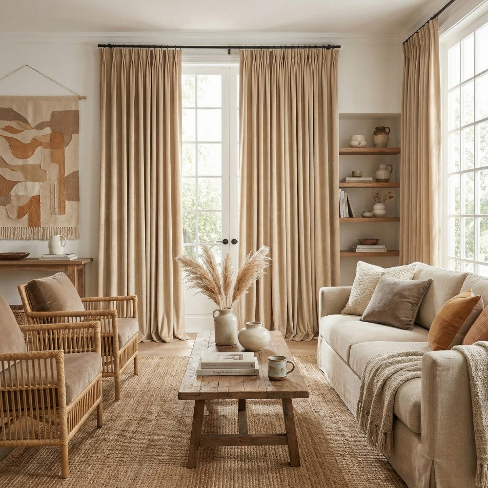 Whitney Luxury Matte Velvet Thermal Curtains